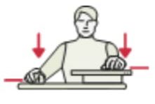 Ratón y teclado a diferentes alturas